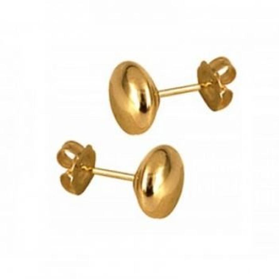 9CT YELLOW GOLD 6mm BUTTON BALL STUD DESIGN EARRINGS