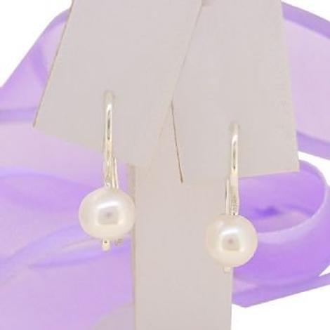 Sterling Silver Euroball Design 6mm Freshwater Pearls Designer Earrings