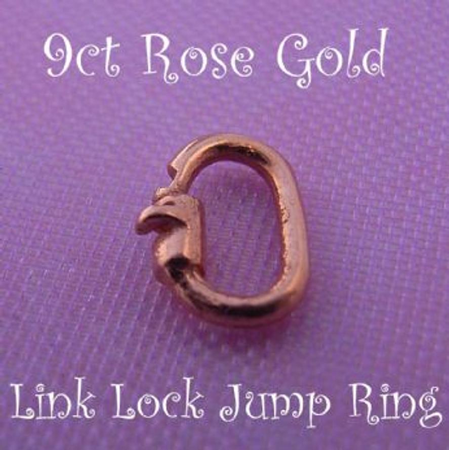 9CT ROSE GOLD LINK LOCK JUMP RING SAFE CHARM ATTACHING JC-LL59R