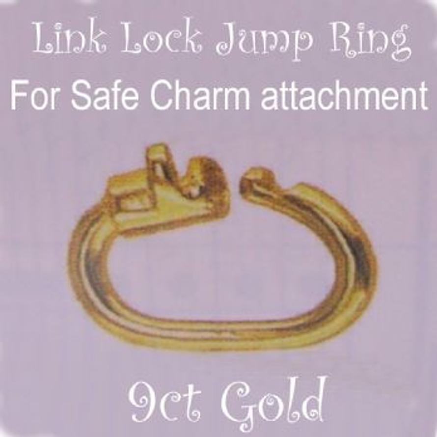 9CT YELLOW GOLD LINK LOCK JUMP RING SAFE CHARM ATTACHING JC-LL59Y