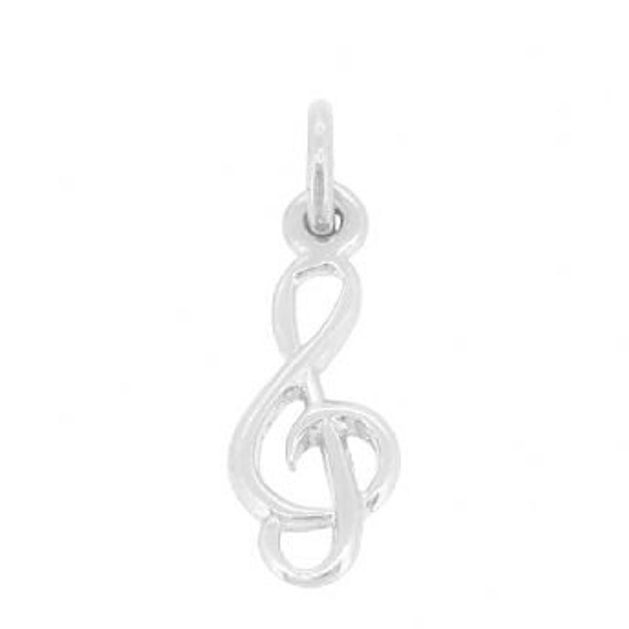 STERLING SILVER 7mm x 17mm TREBLE NOTE MUSIC CHARM