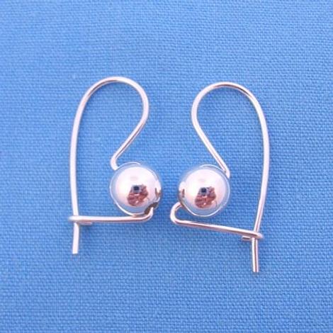 Sterling Silver 6mm Euroball Hook Earrings