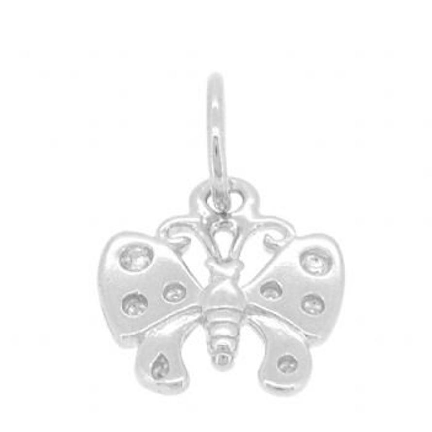 STERLING SILVER 11mm BUTTERFLY CHARM