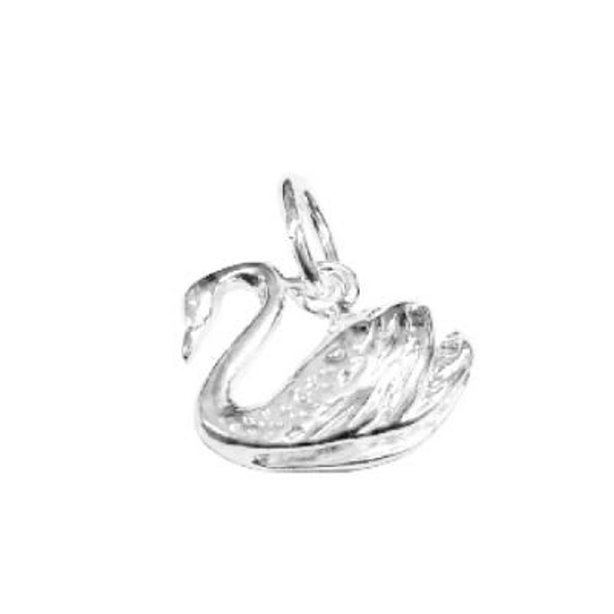 STERLING SILVER TRADITIONAL 3 DIMENSIONAL SWAN PENDANT CHARM