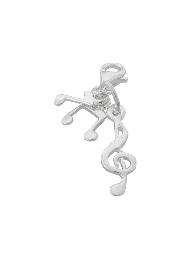 Sterling Silver 3 Music Musical Notes Clip on Charm - Hr243