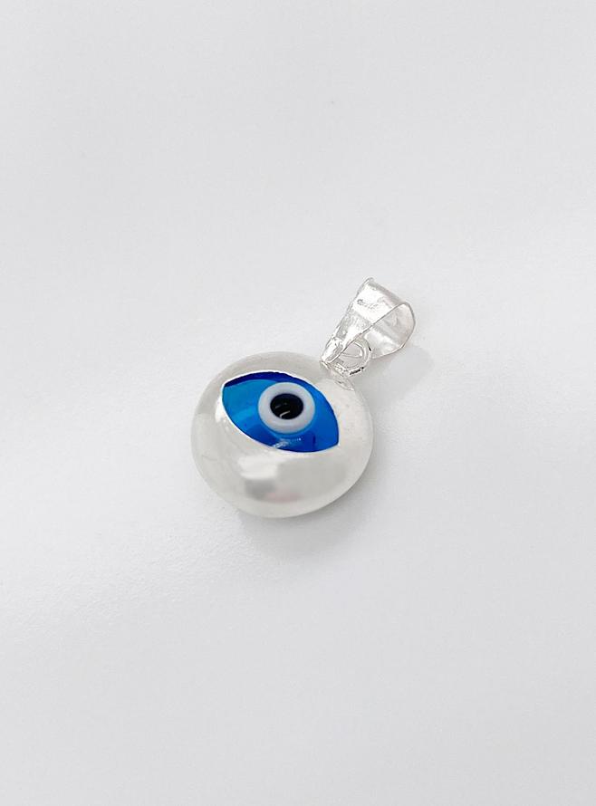 Sterling Silver Greek Lucky Protect Evil Eye Charm Pendant