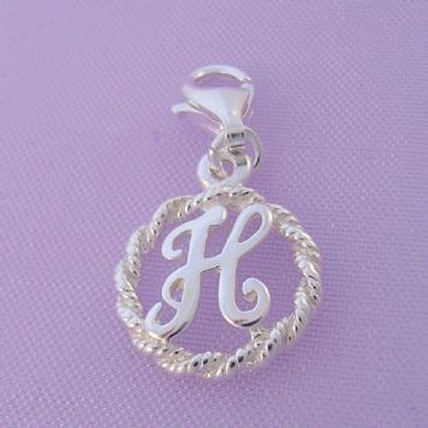 Sterling Silver 12mm Alphabet Initial Clip on Charm Letter H -Ch-Ss-Hr1171-H