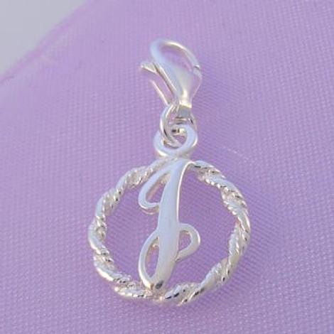 Sterling Silver 12mm Alphabet Initial Clip on Charm Letter I -Ch-Ss-Hr1171-I
