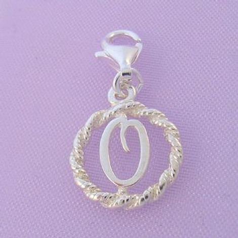 Sterling Silver 12mm Alphabet Initial Clip on Charm Letter O -Ch-Ss-Hr1171-O