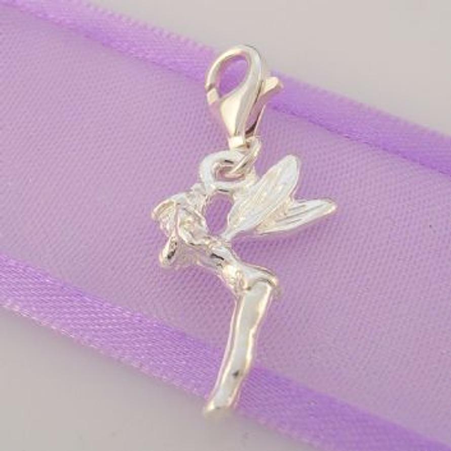 STERLING SILVER TINKERBELL FAIRY CLIP ON CHARM - HR1032