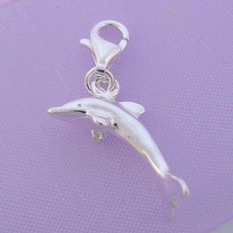 Sterling Silver Sea Marine Dolphin Clip on Charm - Hr49