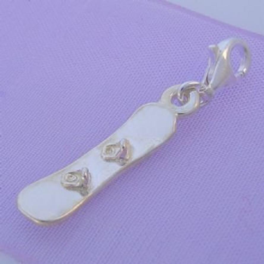 STERLING SILVER SNOWBOARD CLIP ON CHARM -HRKB23