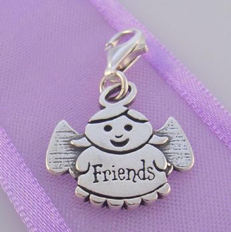 STERLING SILVER GUARDIAN ANGEL OF FRIENDS CLIP ON CHARM - TI-09715