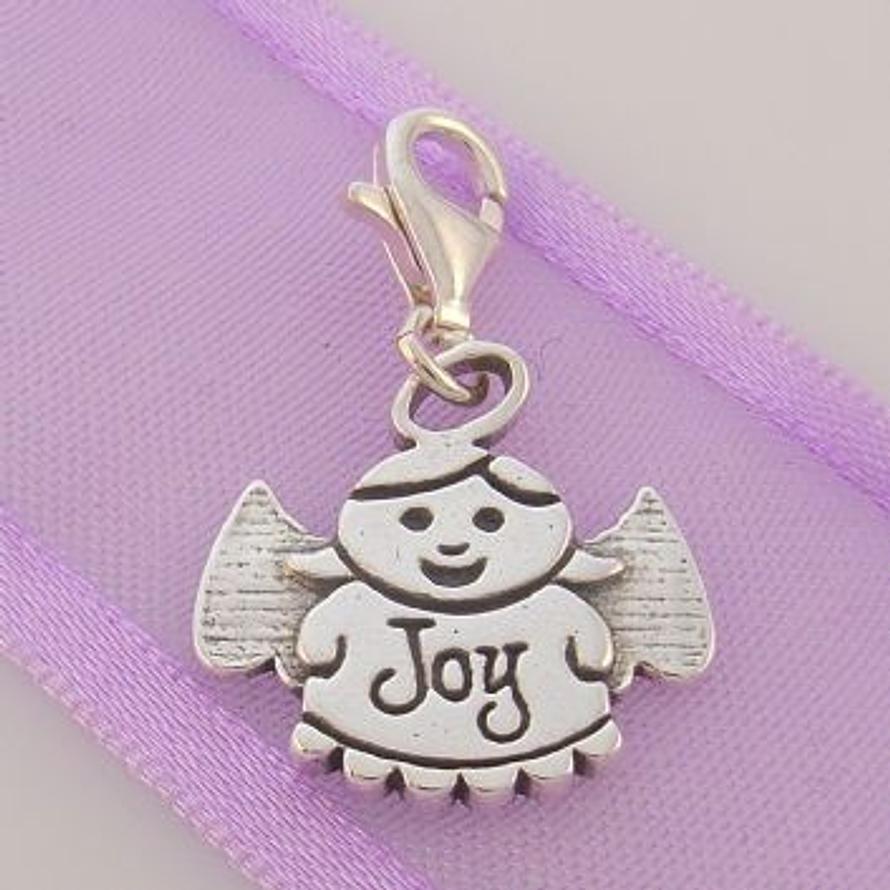 STERLING SILVER GUARDIAN ANGEL OF JOY CLIP ON CHARM - TI-09716