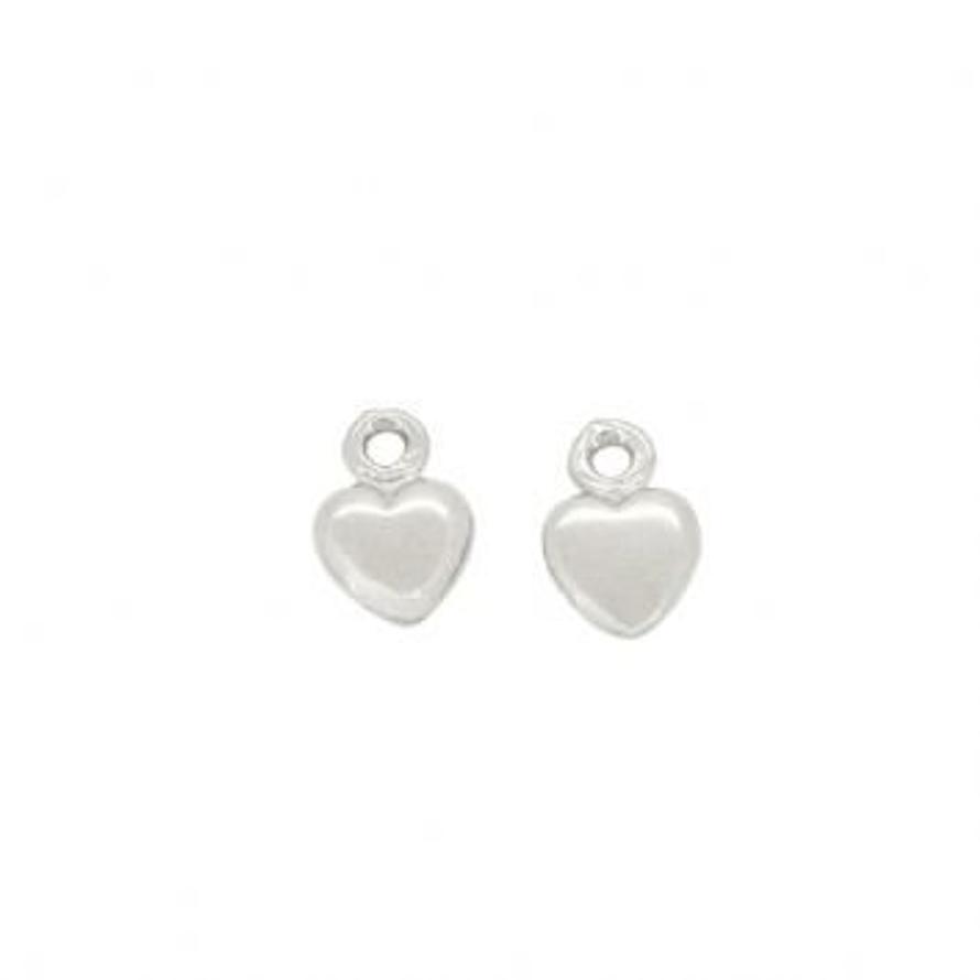 STERLING SILVER 6mm HEART TWO LOVE HEARTS for SLEEPER EARRING CHARMS