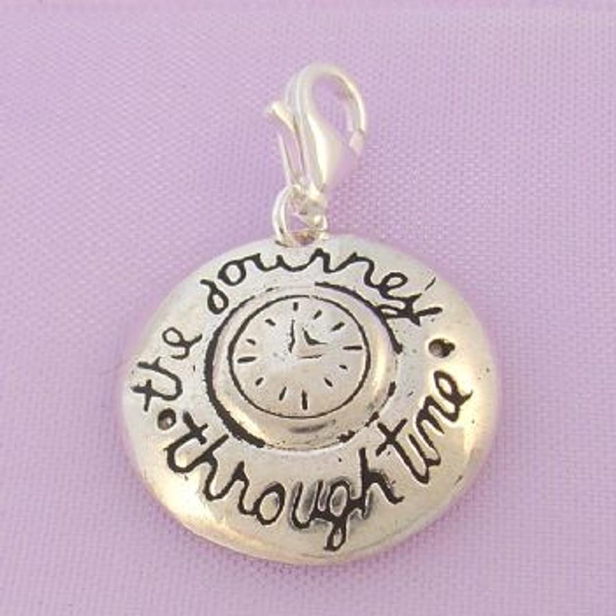 STERLING SILVER JOURNEY THROUGH TIME CLIP ON CHARM - TI-01750