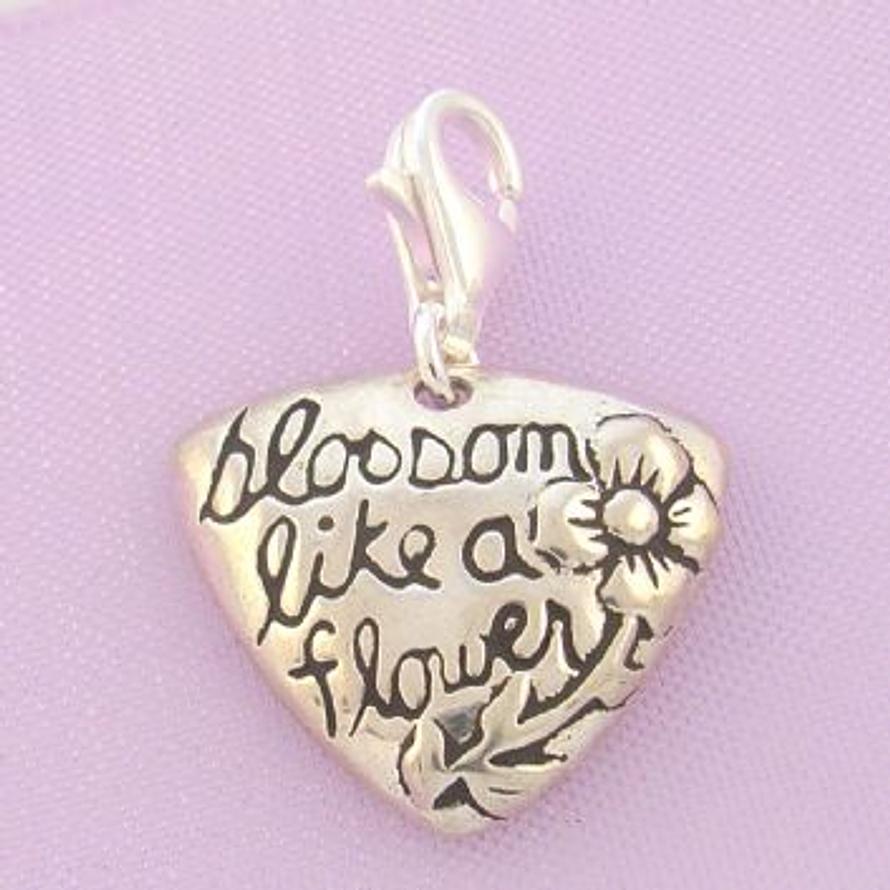 STERLING SILVER BLOSSOM LIKE A FLOWER CLIP ON CHARM - TI-01782