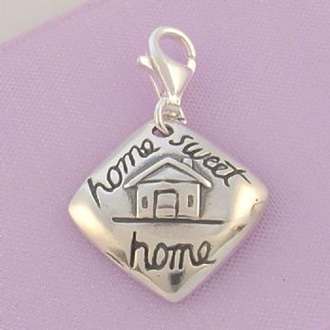 Sterling Silver 17mm Home Sweet Home Clip on Charm - Ti-01761
