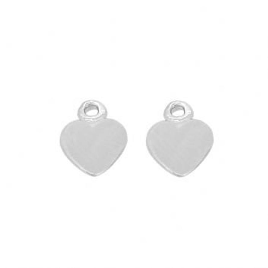 STERLING SILVER 8mm HEART TWO LOVE HEARTS for SLEEPER EARRING CHARMS