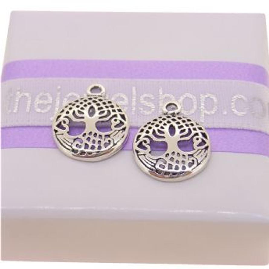 STERLING SILVER 11mm CELTIC TREE OF LIFE TWO CHARMS for SLEEPER EARRINGS