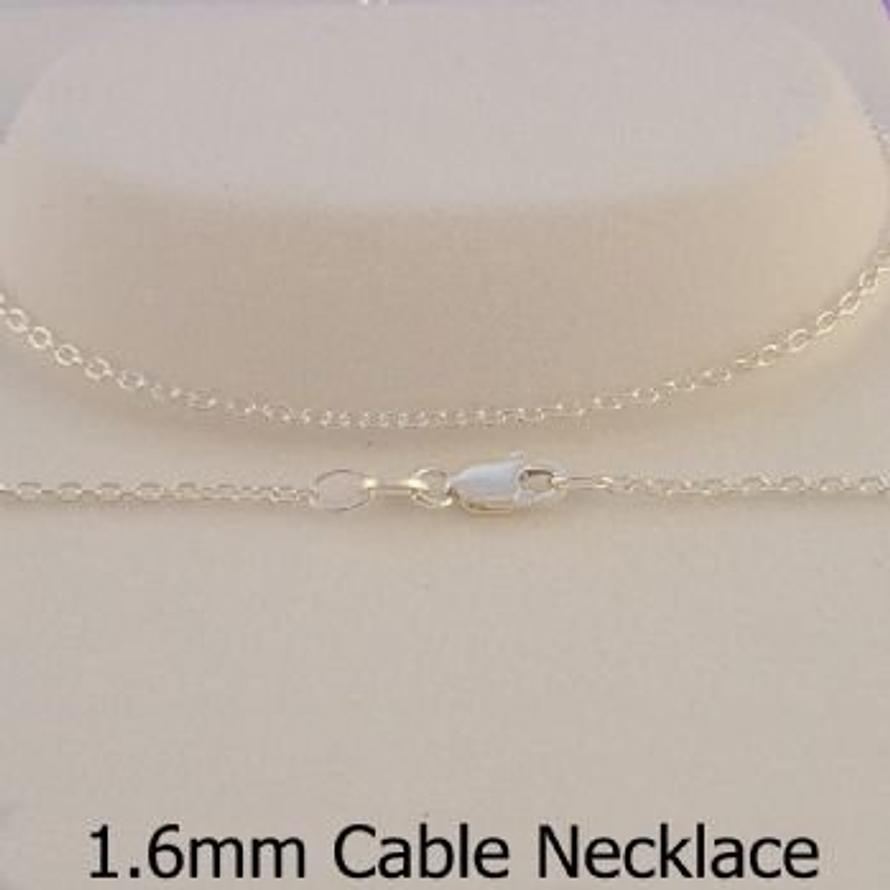 STERLING SILVER 1.6mm CABLE CHAIN NECKLACE -N-925-CA40