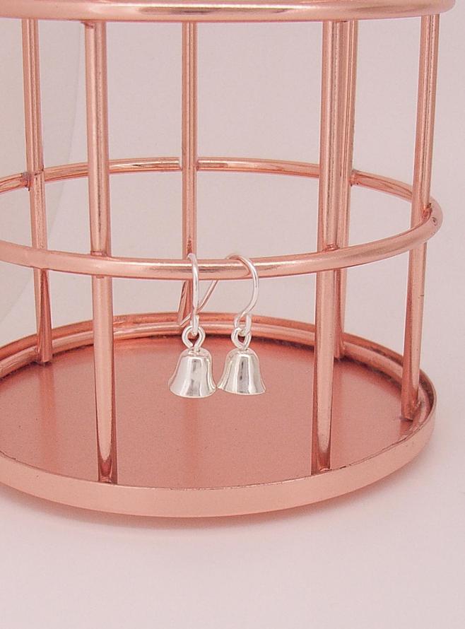 Beautiful Bell Charm Earrings in Sterling Silver