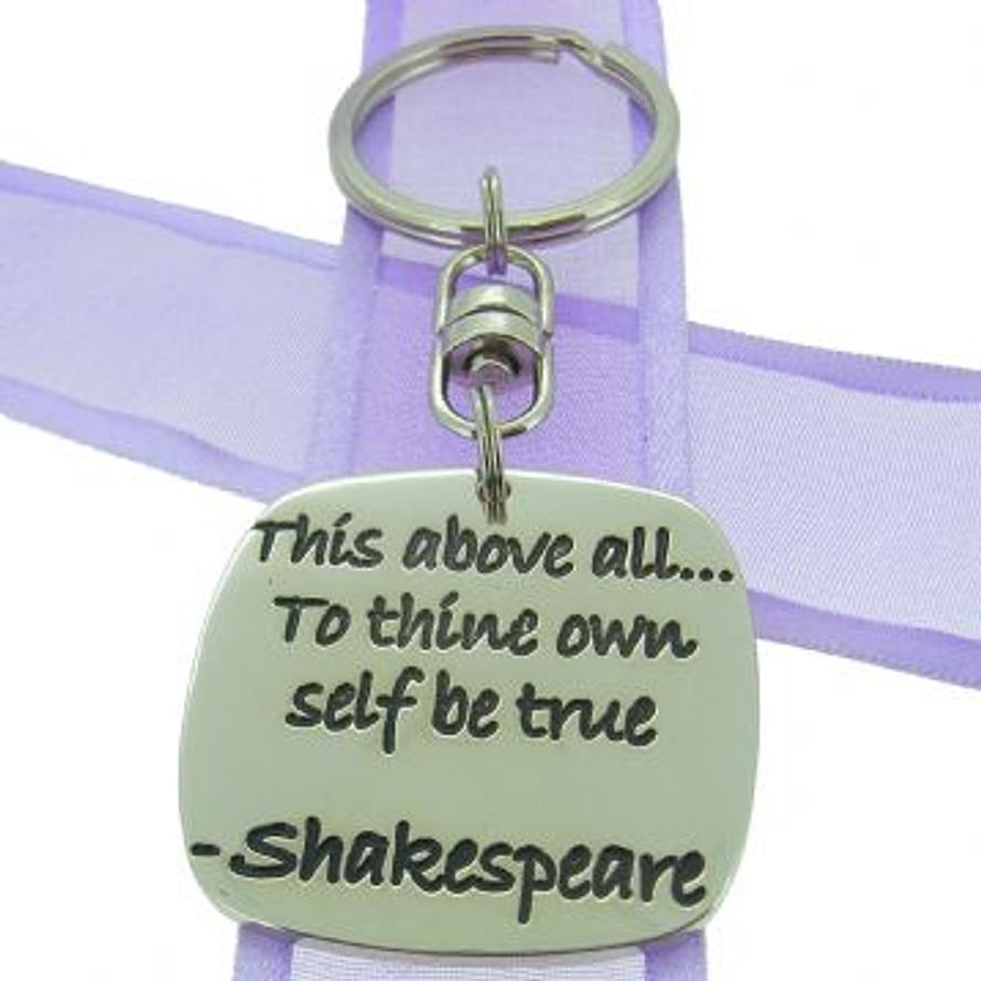 SQUARE POETIC AFFIRMATION KEY RING - This above allÖto thine own self be true - KC-1-30