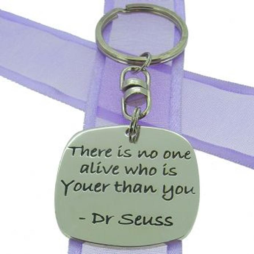 SQUARE POETIC AFFIRMATION KEY RING - There is no one alive who is Youer than You - KC-1-38