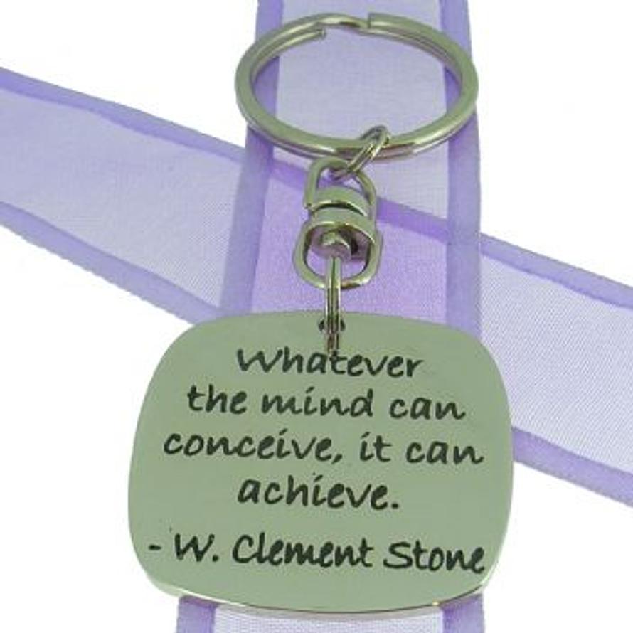 SQUARE POETIC AFFIRMATION KEY RING - Whatever the mind can conceive, it can achieve - KC-1-73