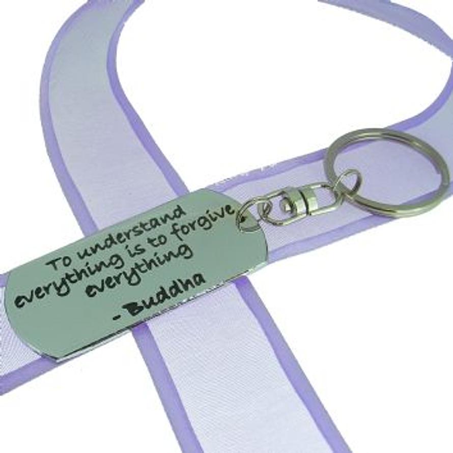 Rectangle Poetic Affirmation Key Ring - to Understand Everything Is to Forgive Everything- Kc-2-37