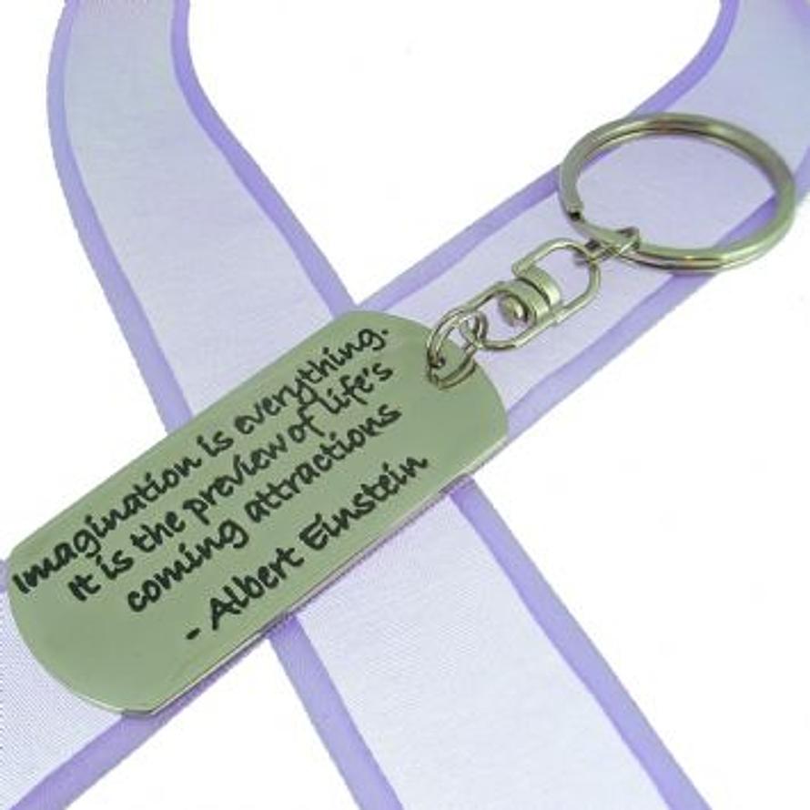 Rectangle Poetic Affirmation Key Ring - Imagination Is Everything. It Is the Preview of Life's Coming Attractions- Kc-2-55