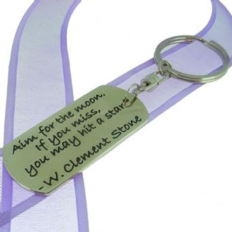 Rectangle Poetic Affirmation Key Ring - Aim for the Moon, if You Miss You May Hit a Star- Kc-2-74