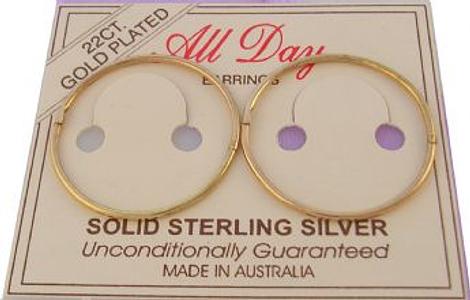 Gold Plated 23mm Hinged Sleeper Hoop Earrings
