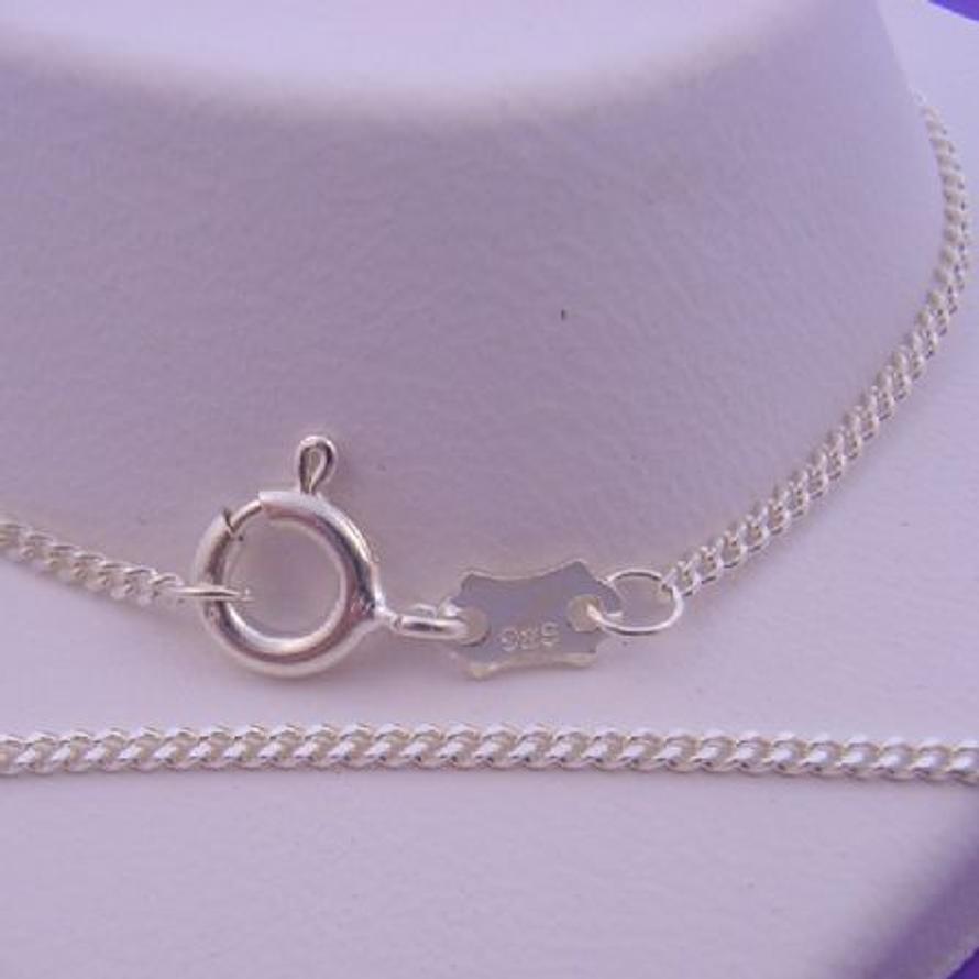 STERLING SILVER 40cm CURB DESIGN NECKLACE