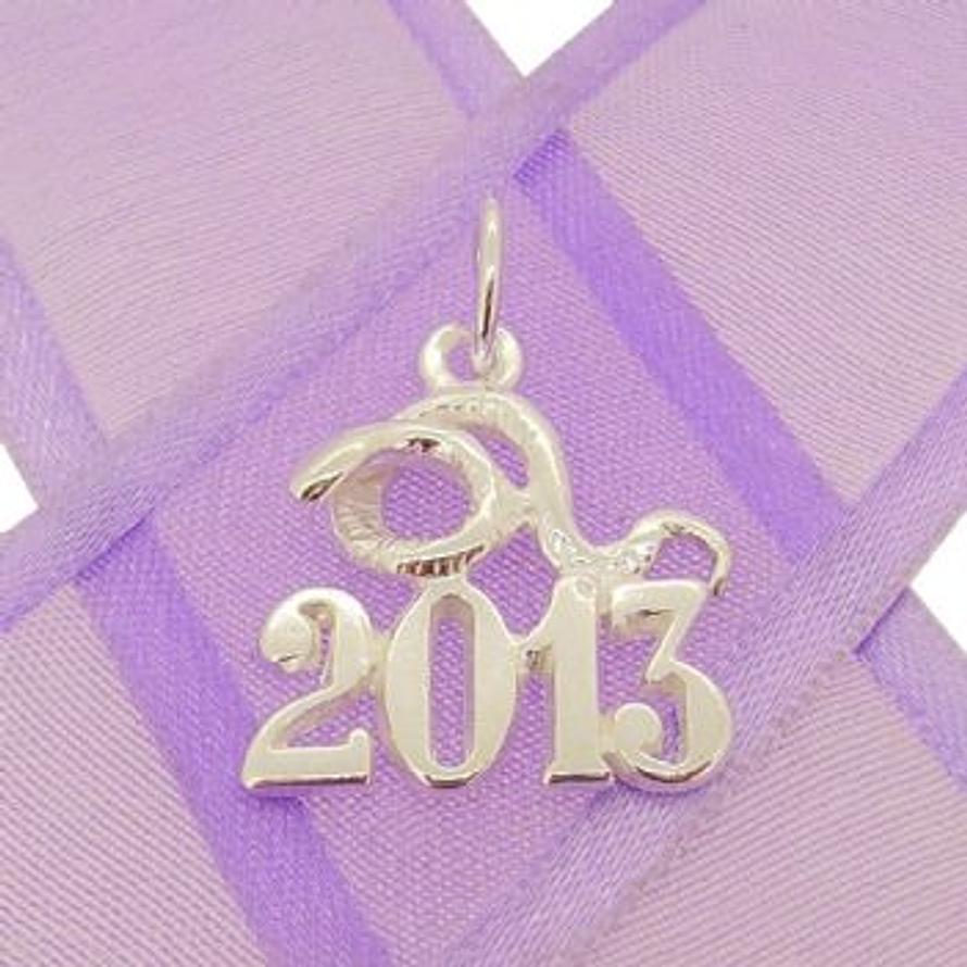 STERLING SILVER YEAR OF THE SNAKE 2013 CHARM PENDANT - KBSN2013-2-jr-SS
