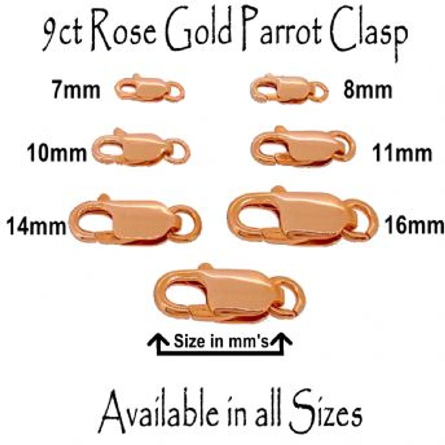 9CT ROSE GOLD PARROT CLASP