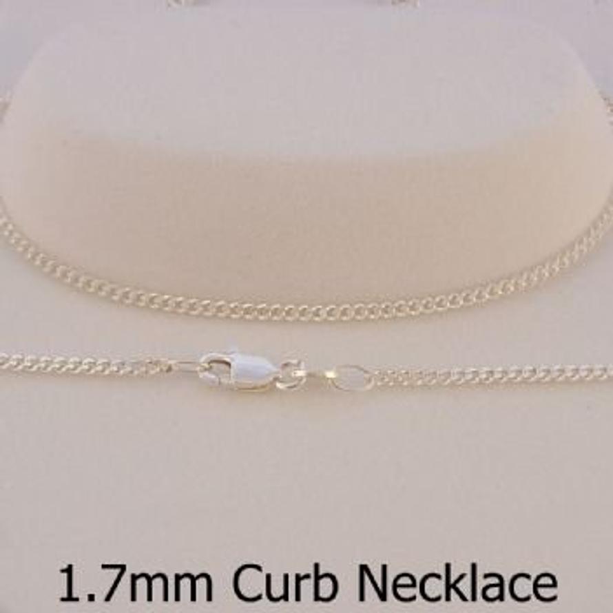 STERLING SILVER 1.4mm CURB CHAIN NECKLACE -N-925-CD50