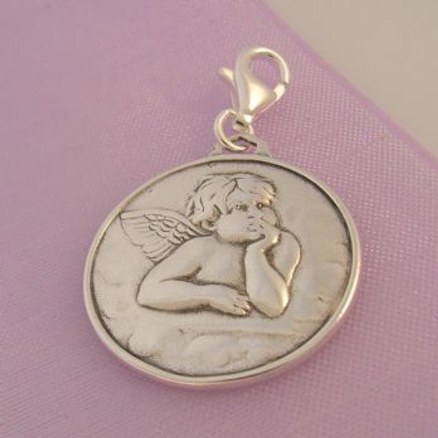 STERLING SILVER GUARDIAN ANGEL PRAYER CLIP ON CHARM - TI-09267