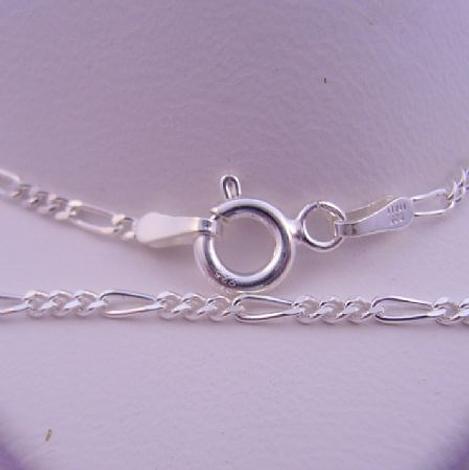 Sterling Silver Figaro Curb Necklace 55cm