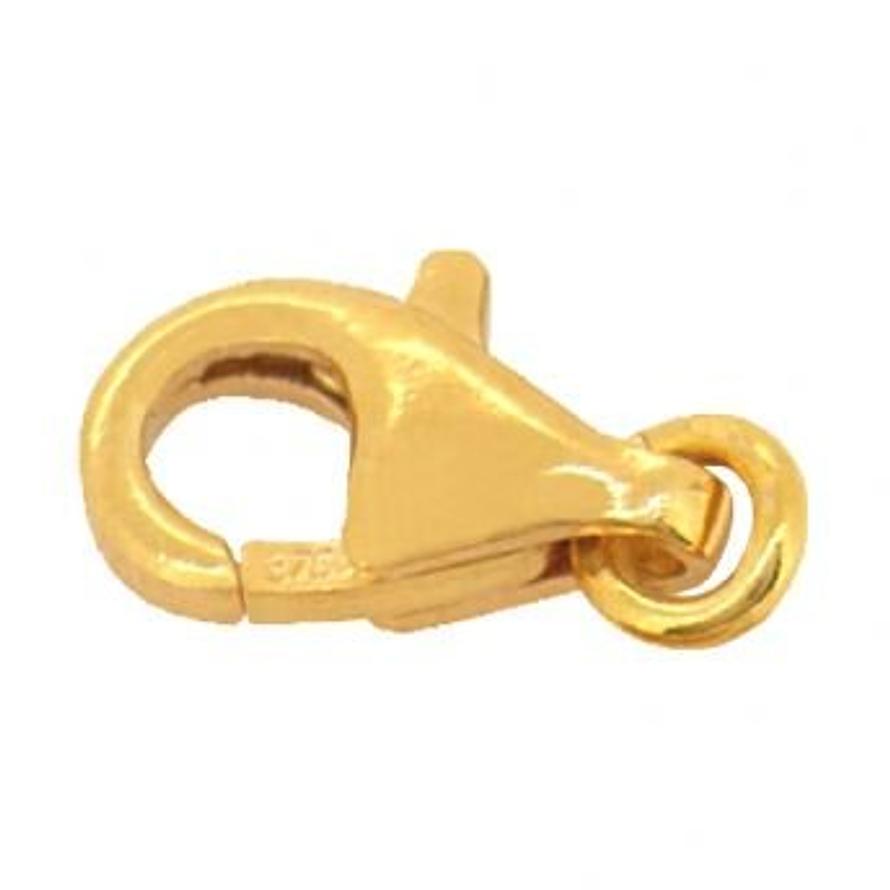 9CT YELLOW GOLD PARROT LOBSTER CLASP