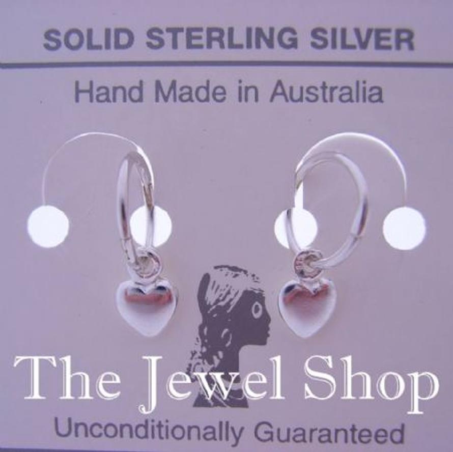 STERLING SILVER 6mm BABY HEART CHARMS 8mm SLEEPER EARRINGS — The Jewel Shop