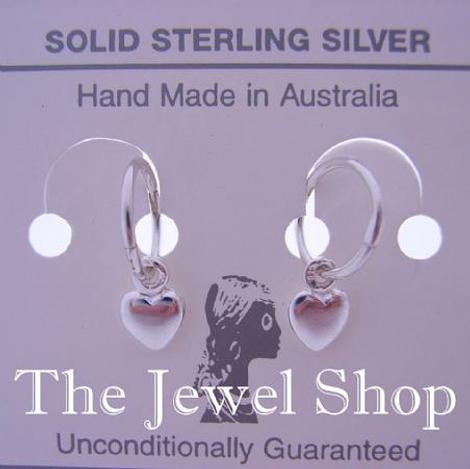 Sterling Silver 6mm Baby Heart Charms 8mm Sleeper Earrings