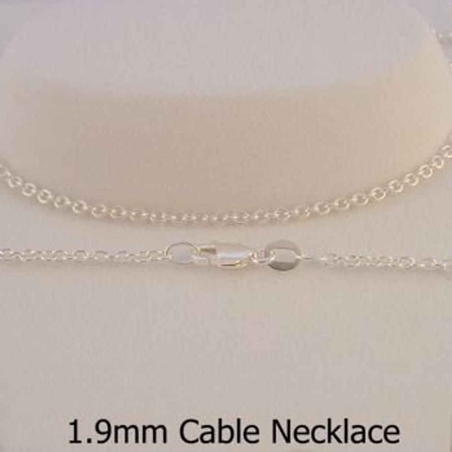 STERLING SILVER 1.9mm CABLE CHAIN NECKLACE -N-925-CA50