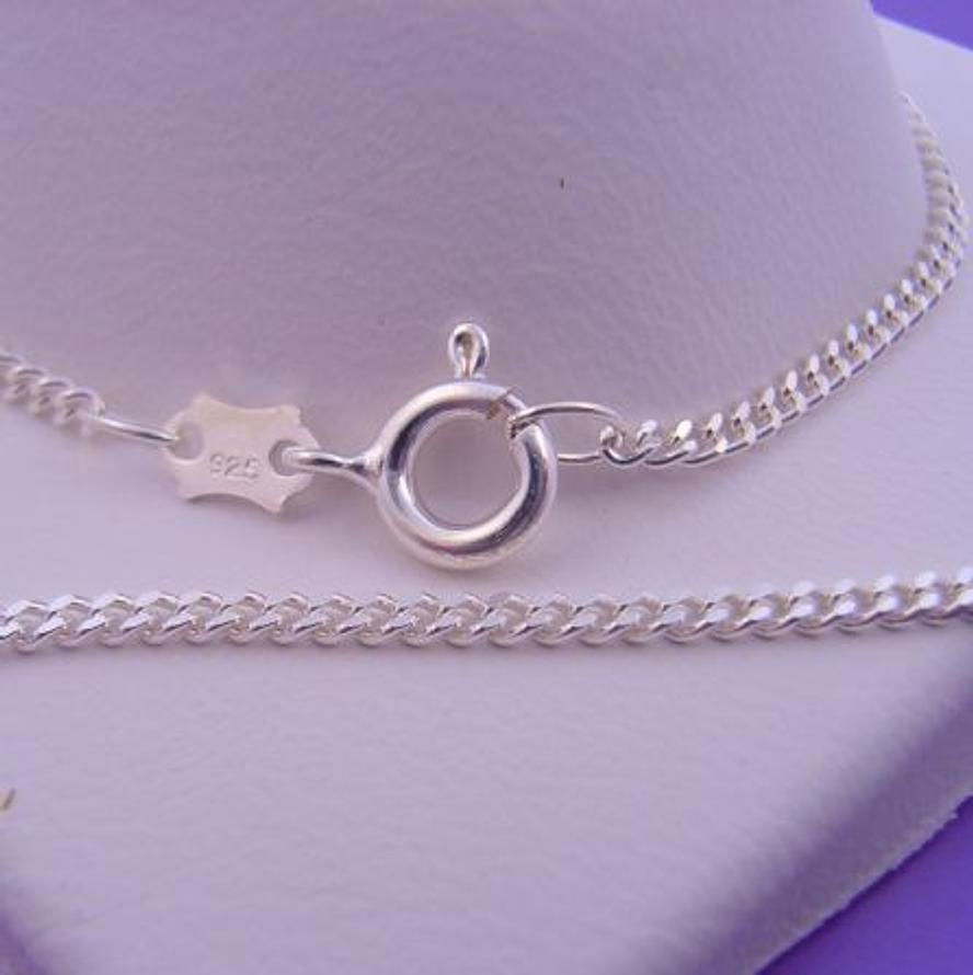 STERLING SILVER 50cm CURB DESIGN NECKLACE CHAIN