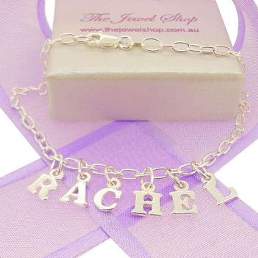 PERSONALISED STERLING SILVER IDENTITY CHARM NAME BRACELET