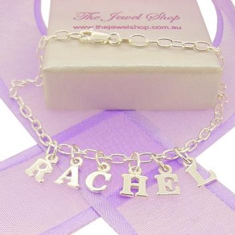 Personalised Identity Charm Name Bracelet in Sterling Silver