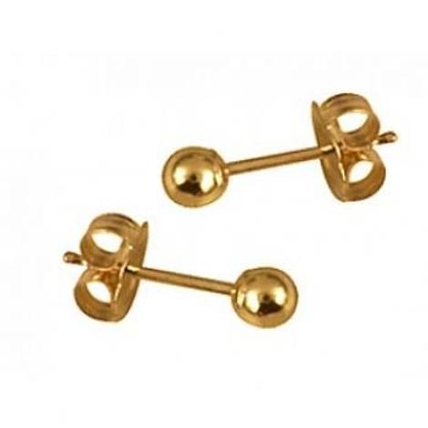9ct Yellow Gold 3mm Ball Stud Design Earrings
