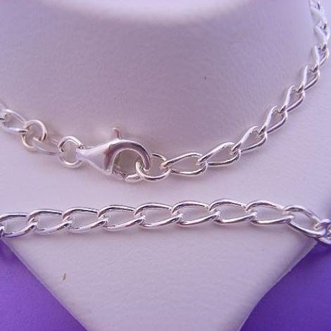 55cm Sterling Silver Curb Necklace Chain Unisex 9g