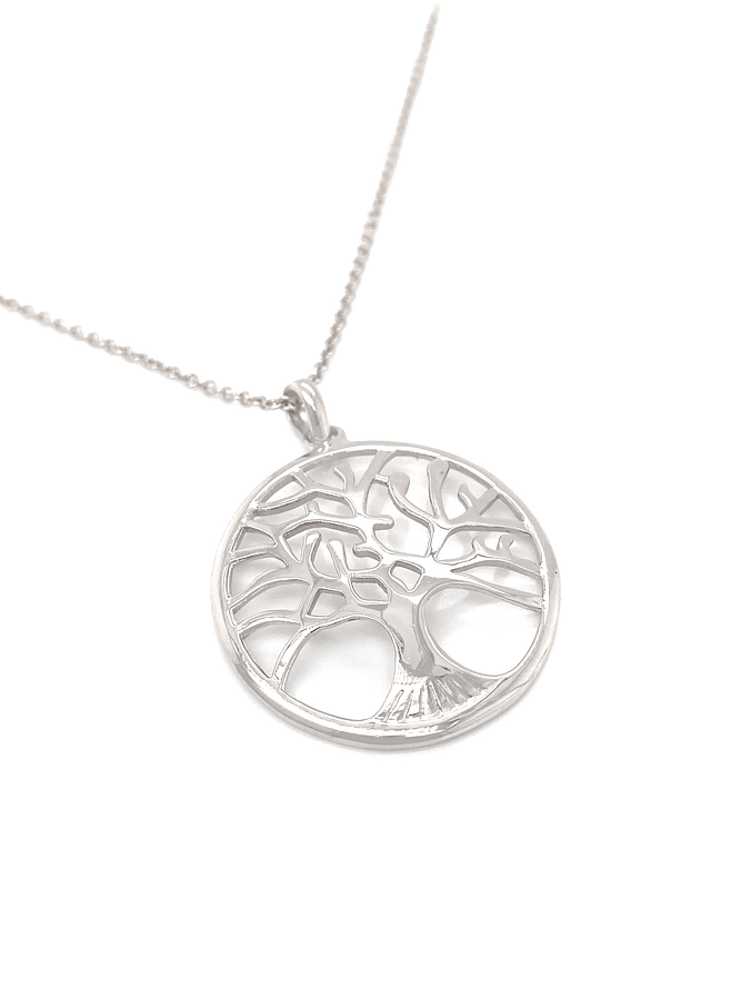 Tree of Life Charm Pendant 32mm in Sterling Silver