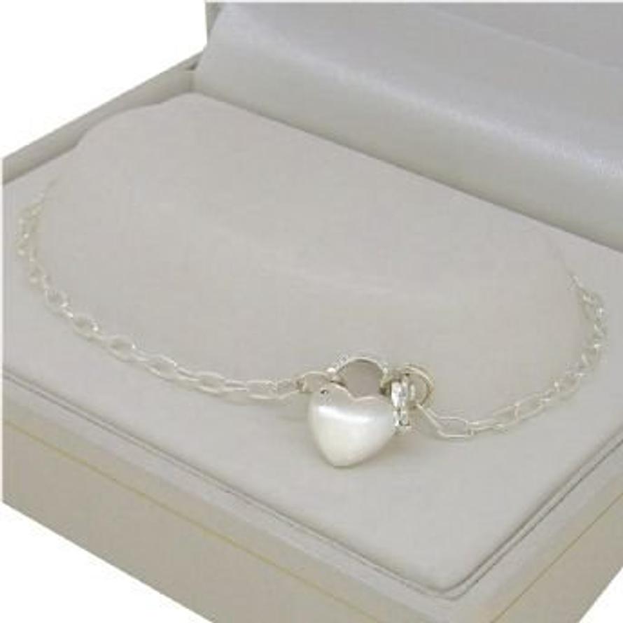 STERLING SILVER PADLOCK CHARM 2.3mm CABLE ANKLET